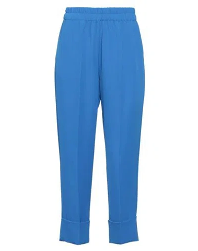 Kate By Laltramoda Woman Pants Bright Blue Size 12 Polyester, Elastane