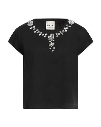 Kate By Laltramoda Woman T-shirt Black Size L Cotton