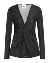 Kate By Laltramoda Woman T-shirt Black Size L Polyamide, Metallic Fiber, Elastane In Black