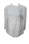 Kate C. Women's All Over See Thru Lace 1 Button Back In White In White