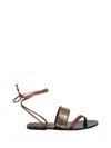 Kate Cate Ayda Crystal Laced Flat Sandal In Brown