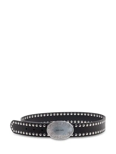 Kate Cate James Studded Belt In Dark Brown