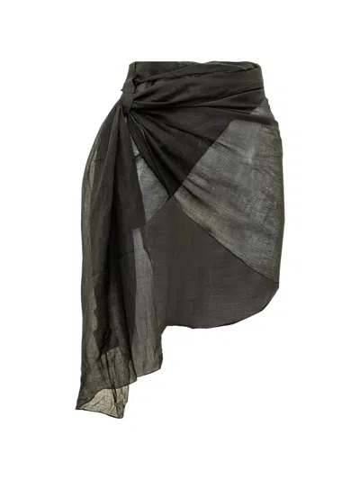 Kate Cate Kim Sarong-style Skirt In Gray