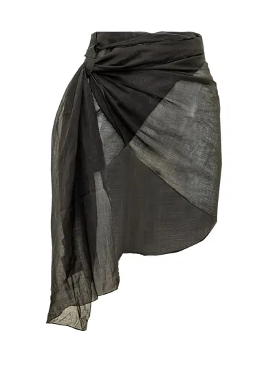 Kate Cate Mini Kim Sarong Shorts In Black
