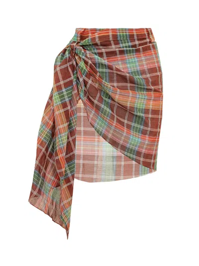 Kate Cate Mini Kim Sarong Shorts In Brown