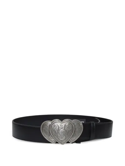 Kate Cate Queen Of Hearts Buckle Belt In Black