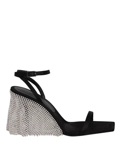 Kate Cate Crystal-embellished Sandals In Negro