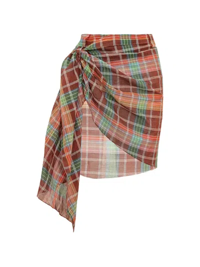 Kate Cate Sarong Short Skirt In Multi