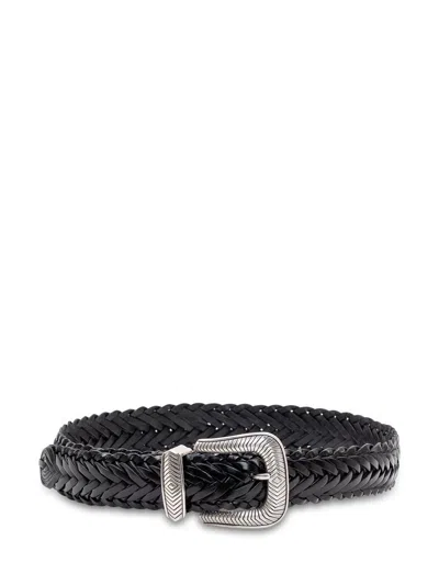 Kate Cate Tex Mex Braid Belt In Dark Brown