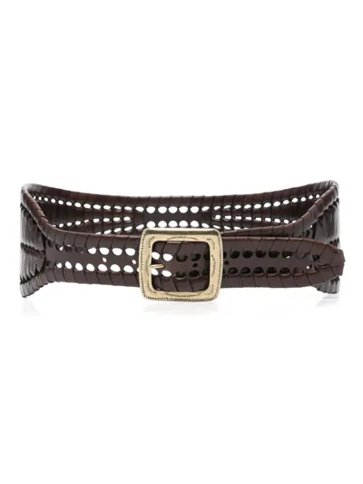 Kate Cate V Braided Belt In Brown