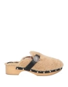 Kate Cate Woman Mules & Clogs Camel Size 8 Soft Leather In Beige