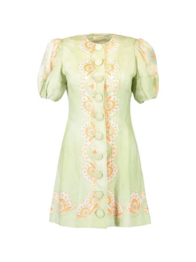 Kate Ford Matthiola Pannelled Button Mini Dress In Multi