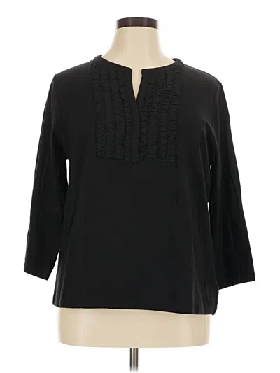 Pre-owned Kate Hill 3/4 Sleeve Blouse In Black