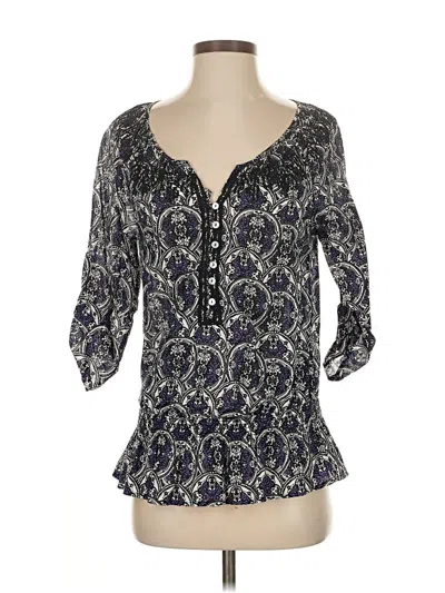 Pre-owned Kate Hill 3/4 Sleeve Blouse In Blue
