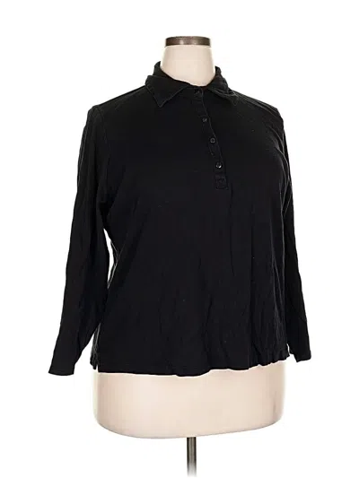 Pre-owned Kate Hill 3/4 Sleeve Button Down Shirt In Black