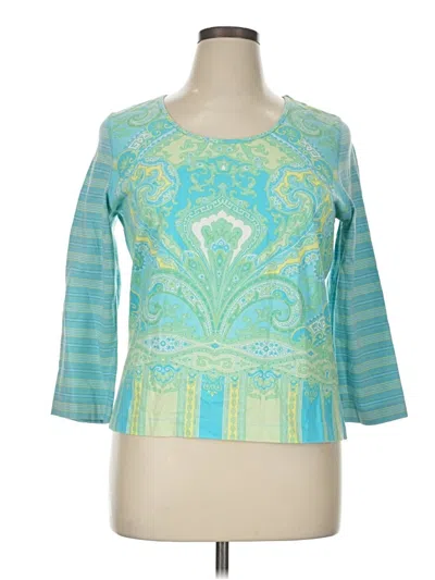 Pre-owned Kate Hill 3/4 Sleeve T-shirt In Blue