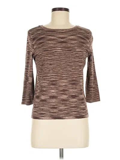 Pre-owned Kate Hill 3/4 Sleeve T-shirt In Brown
