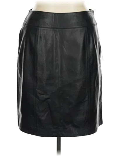 Pre-owned Kate Hill Faux Leather Skirt In Black