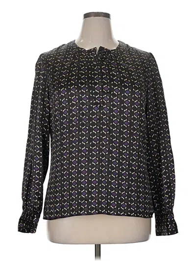 Pre-owned Kate Hill Long Sleeve Blouse In Black
