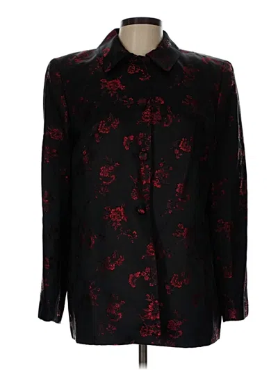 Pre-owned Kate Hill Long Sleeve Blouse In Burgundy