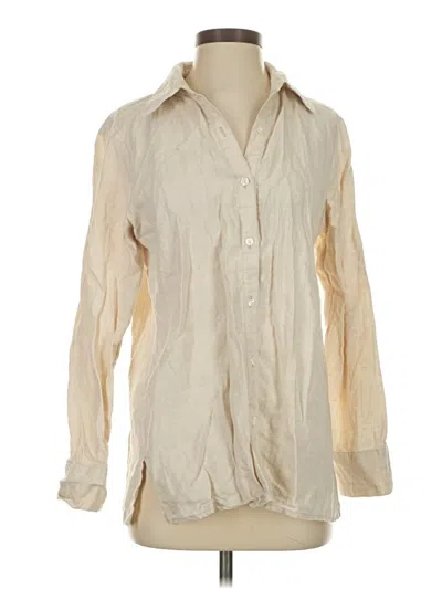 Pre-owned Kate Hill Long Sleeve Blouse In White