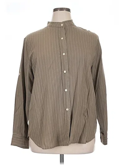 Pre-owned Kate Hill Long Sleeve Button Down Shirt In Brown