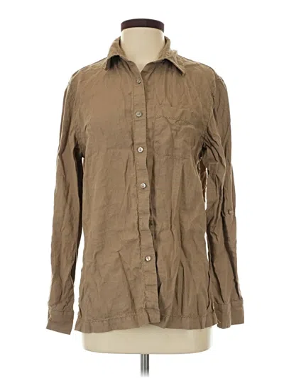 Pre-owned Kate Hill Long Sleeve Button Down Shirt In Brown