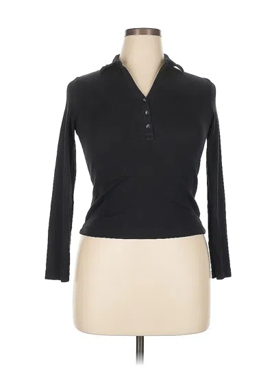 Pre-owned Kate Hill Long Sleeve Polo Shirt In Black