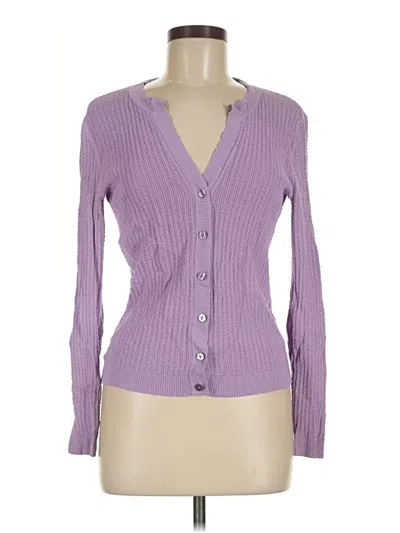 Pre-owned Kate Hill Long Sleeve Top Purple Sweetheart Neckline Tops