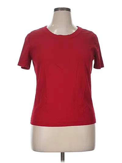 Pre-owned Kate Hill Short Sleeve Top Red Crew Neck Tops