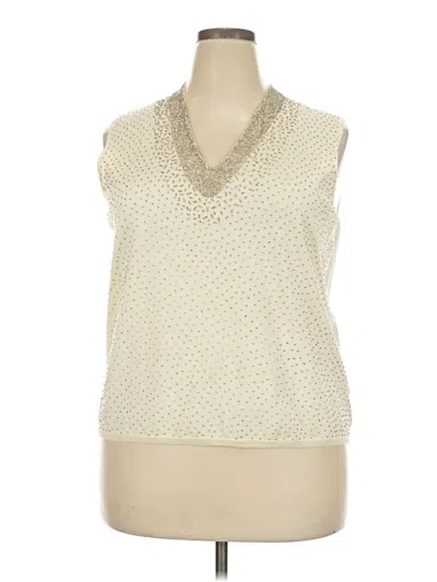 Pre-owned Kate Hill Sleeveless Blouse In Ivory