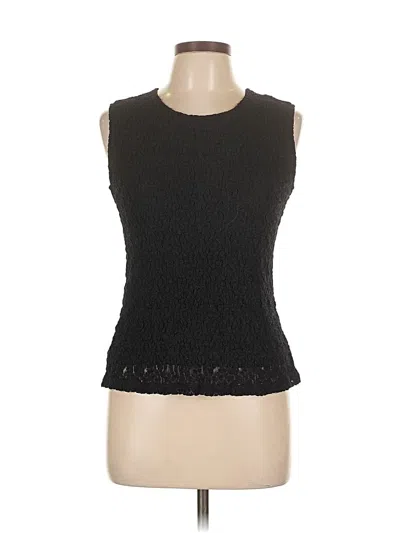 Pre-owned Kate Hill Sleeveless Top Black Scoop Neck Tops