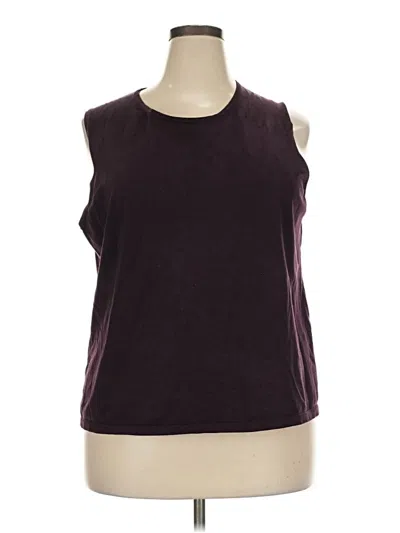 Pre-owned Kate Hill Sleeveless Top Burgundy Keyhole Neckline Tops