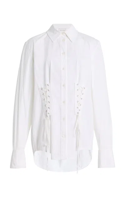 Kate Hundley Buttondown Cotton Shirt In White