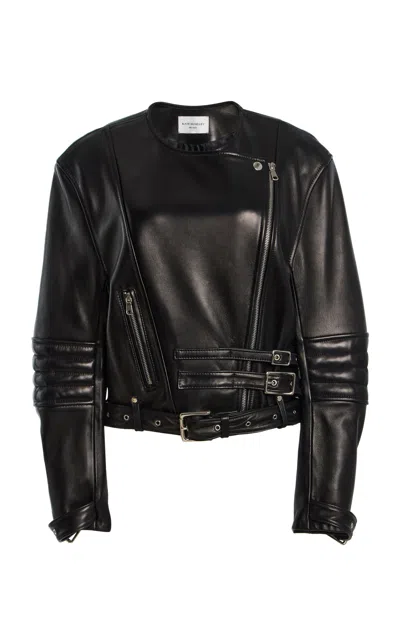 Kate Hundley Charli Moto Leather Jacket In Black