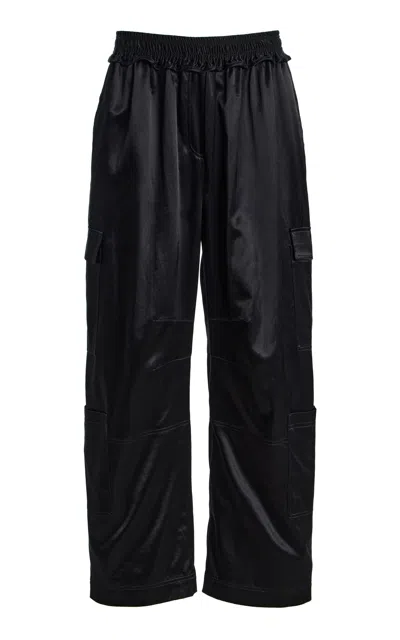 Kate Hundley Horseshoe Wide-leg Cargo Pants In Black