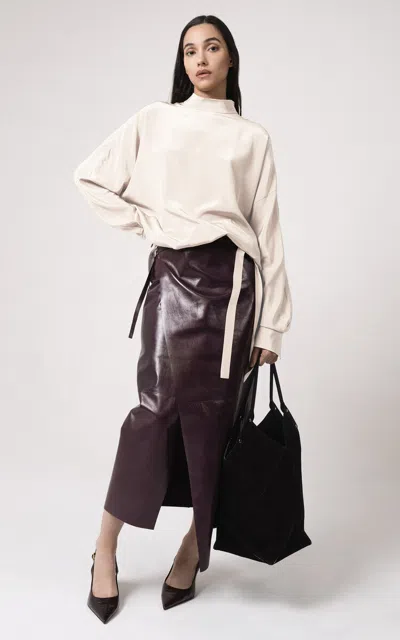 Kate Hundley Kimono Sleeve Silk Top In White