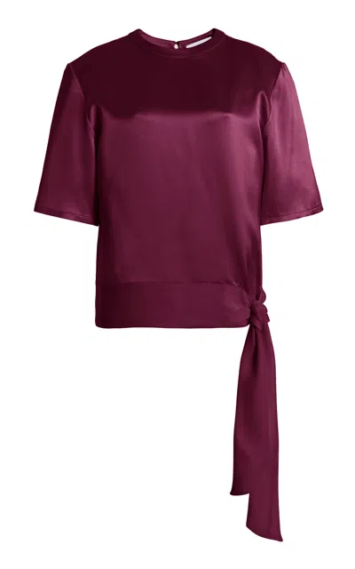 Kate Hundley Sash Silk Shirt In Purple
