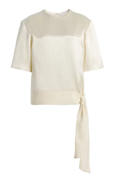 Kate Hundley Sash Silk Shirt In White