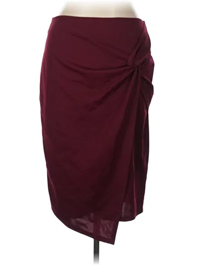 Pre-owned Kate Kasin Formal Skirt In Burgundy