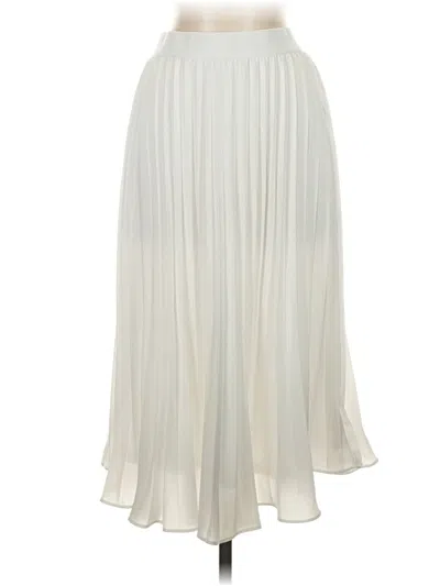 Pre-owned Kate Kasin Formal Skirt In White