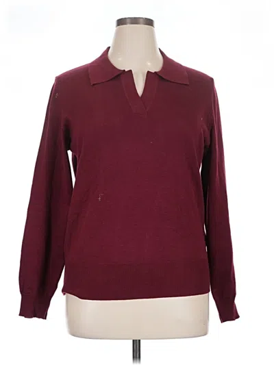 Pre-owned Kate Kasin Pullover Sweater In Burgundy