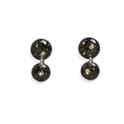 Kate Koel Women's Black / Grey Galaxy Double Circle Stud Earrings In Multi