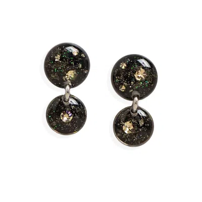 Kate Koel Women's Black / Silver Galaxy Dangle Circle Drop Earrings In Black/silver