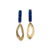 Kate Koel Women's Blue / Gold Long Statement Earrings