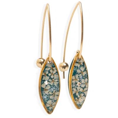 Kate Koel Women's Green / Gold Green Flower Dangle Earrings In Green/gold