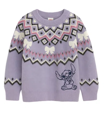 Kate Mack Kids' Girls' 2t-6x Stitch Fair Isle Sweater In Purple