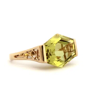 Kate Mccoy Women's Green / Gold Citron Ring In Multi