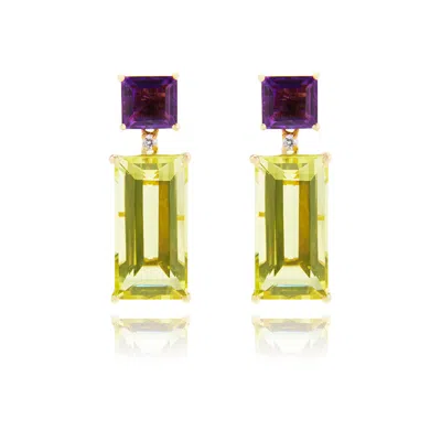 Kate Mccoy Women's Green / Gold / Yellow Zest Earrings In Multi