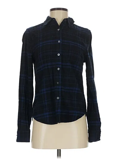Pre-owned Kate Moss Equipment Long Sleeve Button Down Shirt In Blue